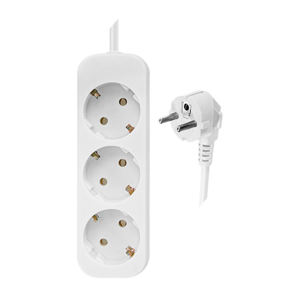 Удлинитель Defender E318 3р.С/З 10A 1.8м ПВС 3x1мм² белый (1/30)