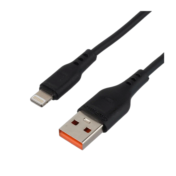Кабель GoPower GP01L-2M USB (m)-Lightning (m) 2.0м 2.1A черный (1/200/800)