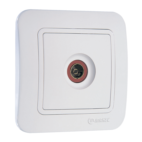 Розетка TV Makel Lillium 1гн. белый 70007 (1/12)