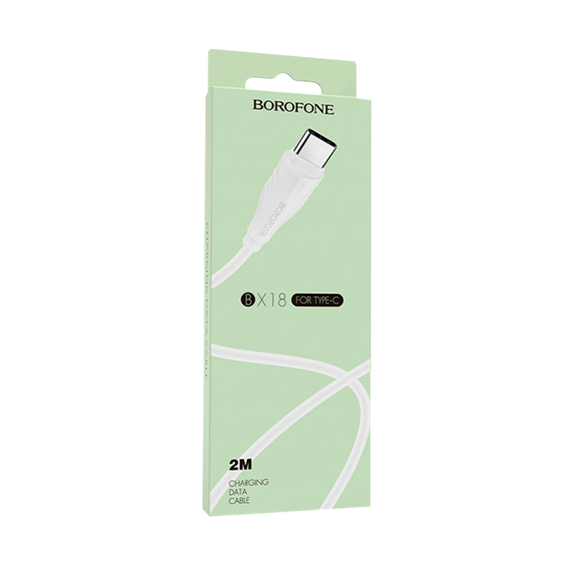 Кабель Borofone BX18 USB (m)-Type-C (m) 2.0м 1.6A ПВХ белый (1/360)
