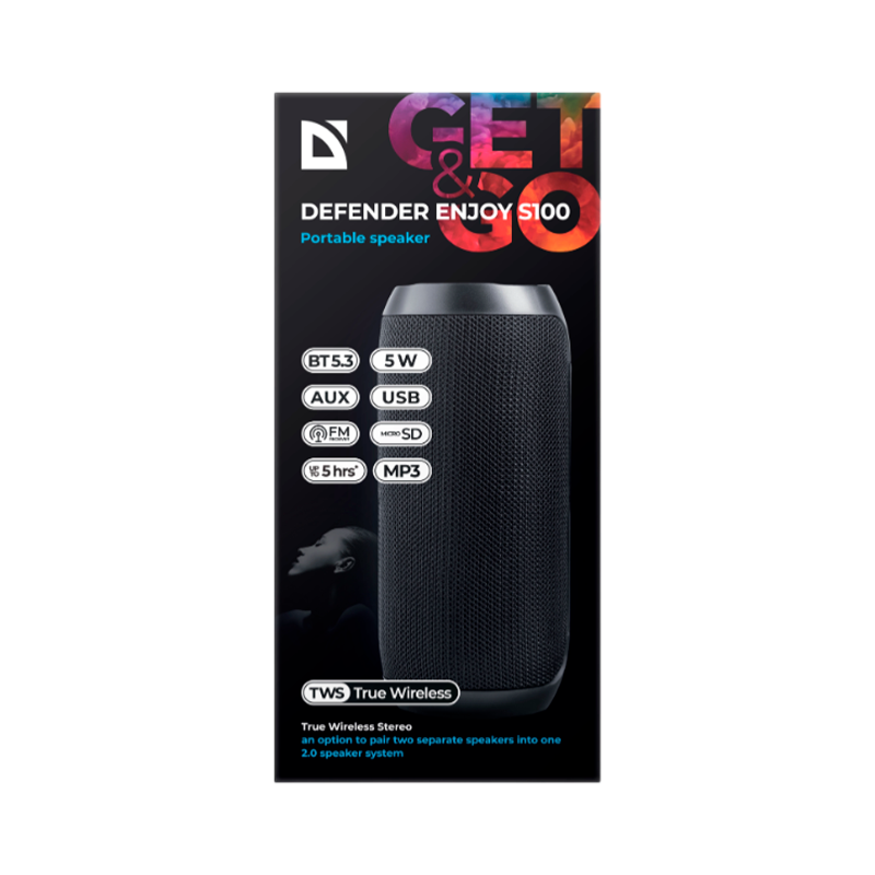 Портативная колонка Defender S1000 Enjoy bluetooth 4.2 FM черный (1/20)