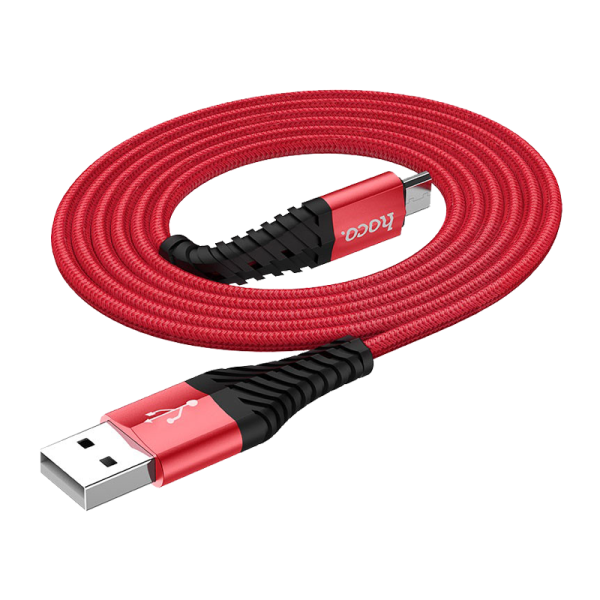 Кабель HOCO X38 USB (m)-microUSB (m) 1.0м 2.4A нейлон красный (1/30/300)