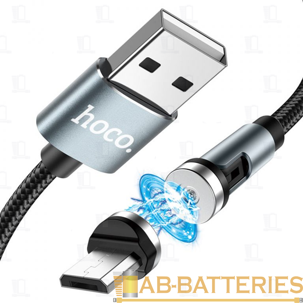 Кабель HOCO U94 USB (m)-microUSB (m) 1.2м 2.4A ткань 360° черный (1/22/220)