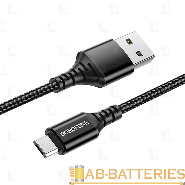 Кабель Borofone BX54 USB (m)-microUSB (m) 1.0м 2.4A нейлон черный (1/360)