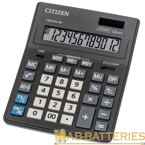 Калькулятор полноразмерный Citizen BusinessLine CDB1201-BK 12-разрядный для бухгалтеров черный (1/20