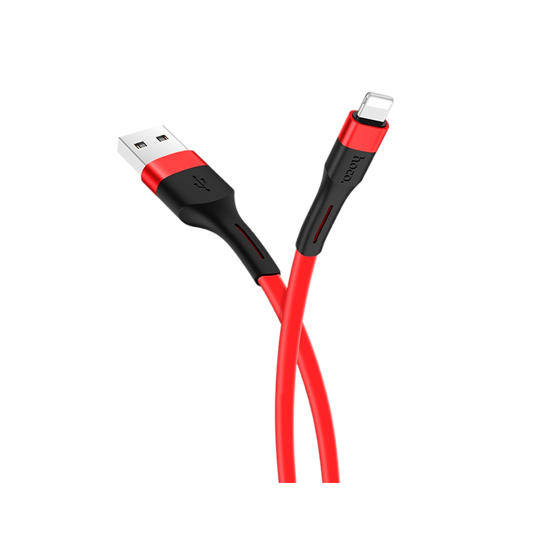 Кабель HOCO X34 USB (m)-Lightning (m) 1.0м 2.4A силикон красный (1/31/310)
