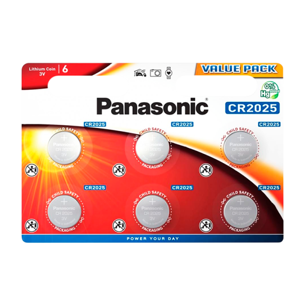 Батарейка Panasonic Power Cells CR2025 BL6 Lithium 3V (6/120/480)