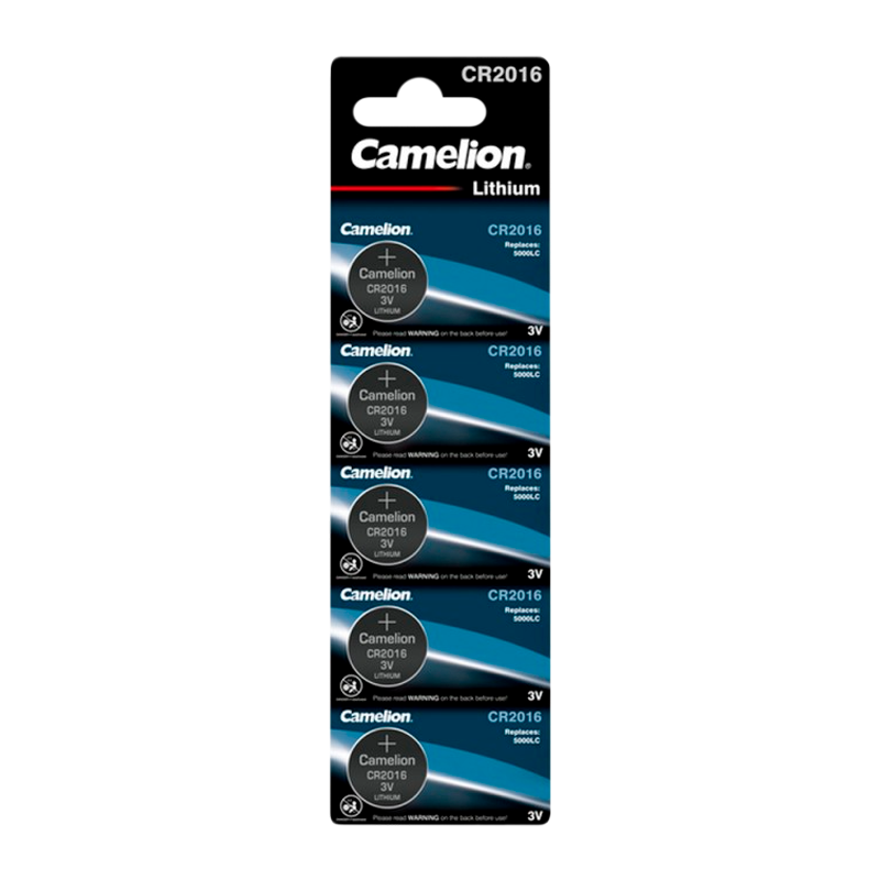 Батарейка Camelion CR2016 BL5 Lithium 3V (5/50/1800)