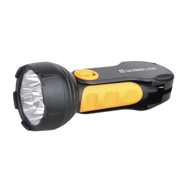 Фонарь туристический Ultraflash LED3816 1.2W 9LED от аккумулятора прямая подзарядка черный желтый (1