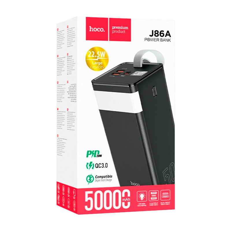 Внешний аккумулятор HOCO J86A 50000mAh 22.5W черный