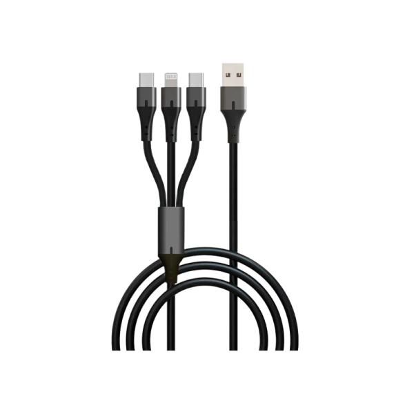 Кабель GoPower GP21-3-1-1.2M USB (m)-Type-C/Lightning/Type-C (m) 1.2м черный (1/200/800)
