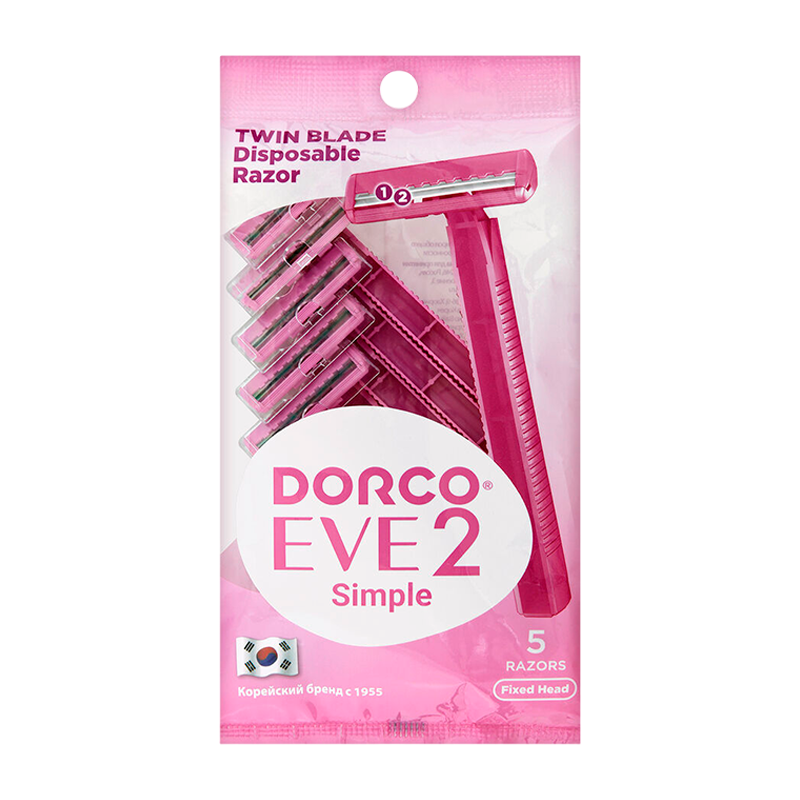 Бритва DORCO EVE 2 TD 708W 2 лезвия пластиковая ручка 5шт. (1/20)