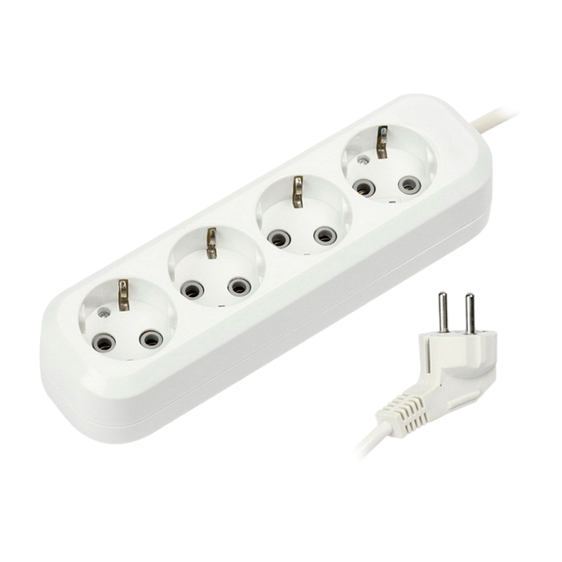 Удлинитель Smartbuy 4р.С/З 16A 2.0м ПВС белый (1/40)