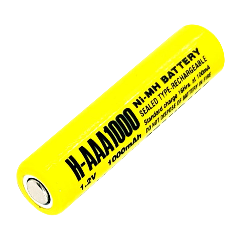 Аккумулятор ET H-AAA1000-T 1000мАч, 2-ножки, горизонтальный монтаж,&nbsp;&nbsp;NI-Mh, 1.2В