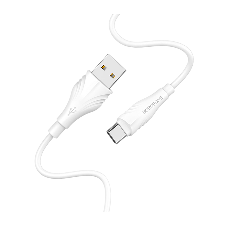 Кабель Borofone BX18 USB (m)-Type-C (m) 2.0м 1.6A ПВХ белый (1/360)