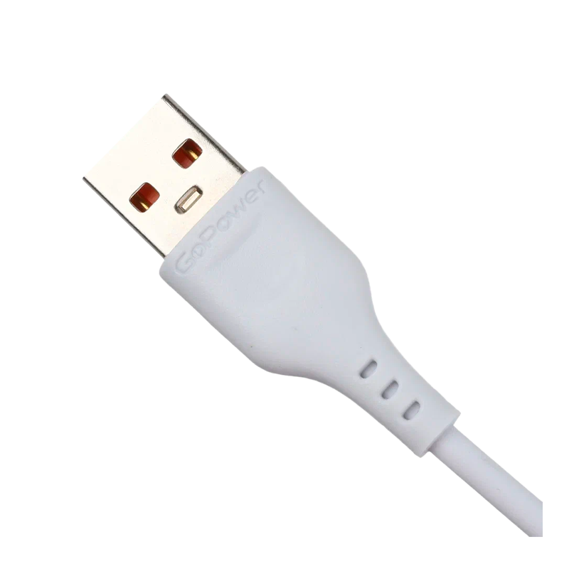 *Кабель GoPower GP01M-2M USB (m)-microUSB (m) 2.0м 2.4A белый (1/200/800) 