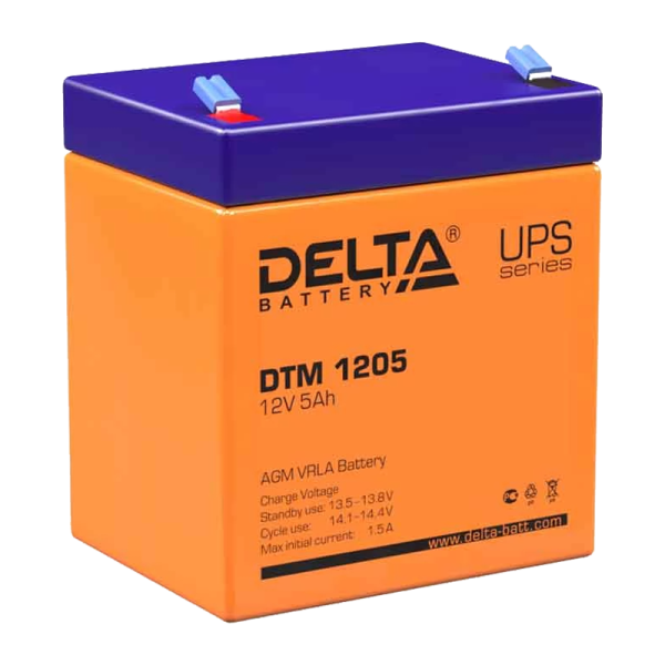 Аккумулятор свинцово-кислотный Delta DTM 1205 12V 5Ah (1/10)
