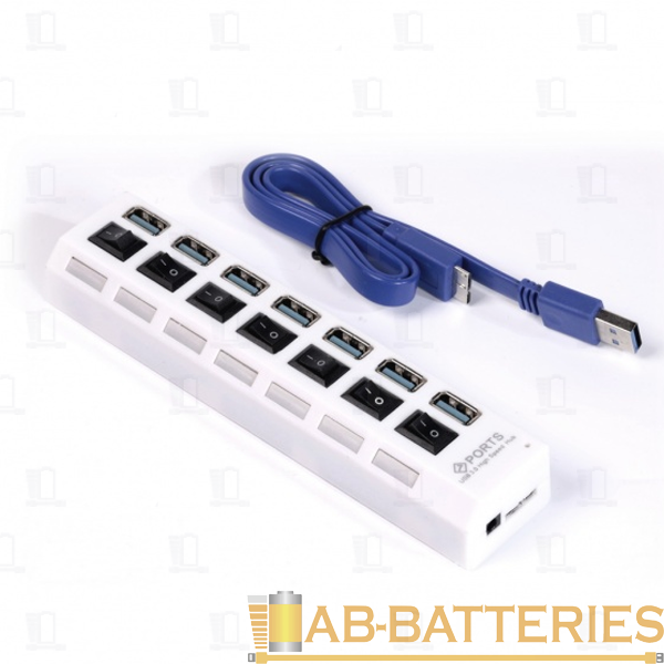 USB-Хаб Smartbuy 7307 7USB USB3.0 с выключателем белый