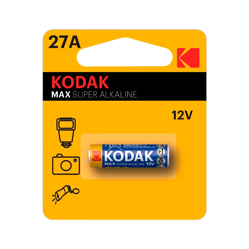 Батарейка Kodak MAX LR27/A27/MN27 BL1 Alkaline 12V (60/240/28800)