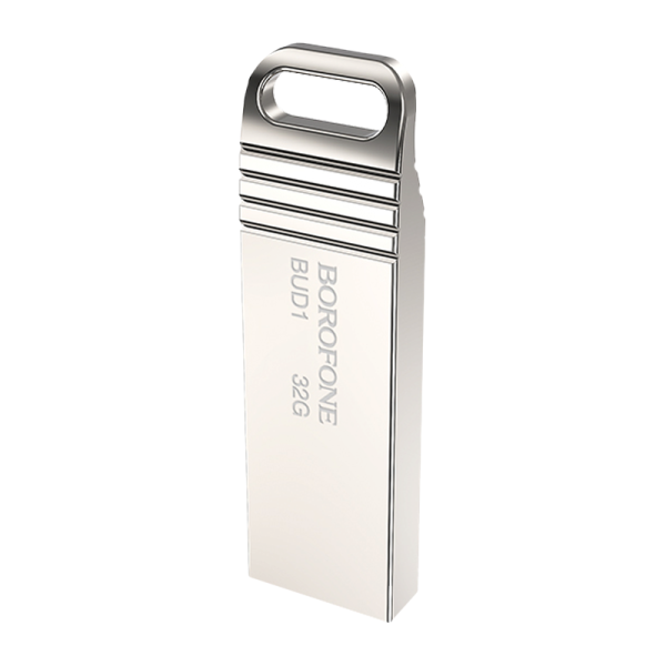 Флеш-накопитель Borofone Nimble BUD1 32GB USB2.0 металл серебряный (1/40/320)
