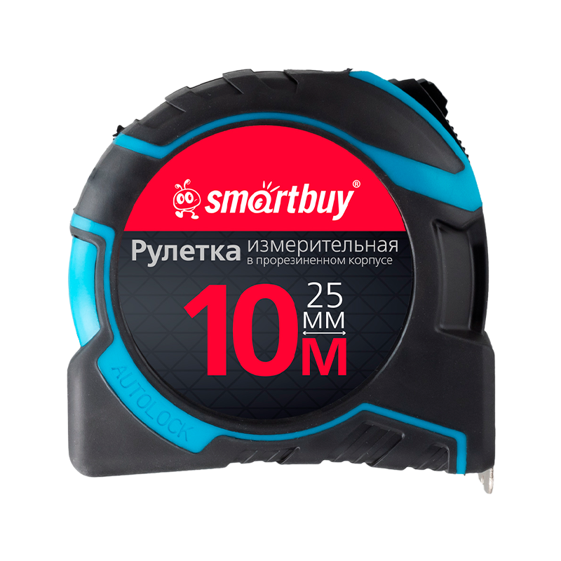 Рулетка измерительная Smartbuy Tools 10м*25мм пластик прорезиненная