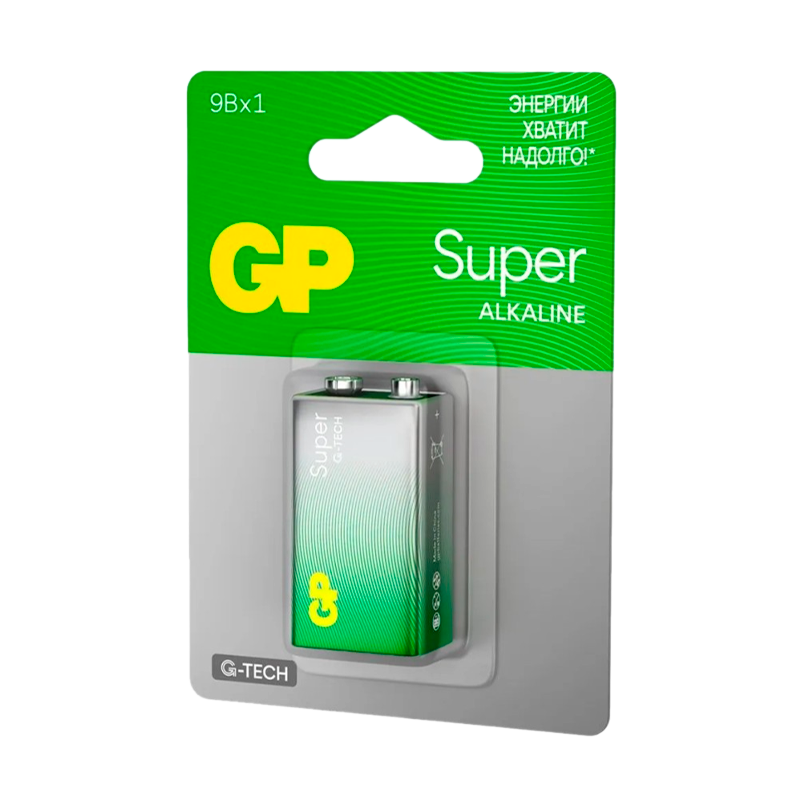 Батарейка GP Super G-Tech Крона 6LR61 BL1 Alkaline 9V (1/10/200)