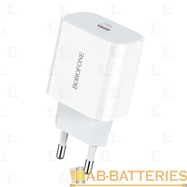 Сетевое З/У Borofone BA38A Plus Type-C 2.22A 20W QC3.0 белый (1/44/176)