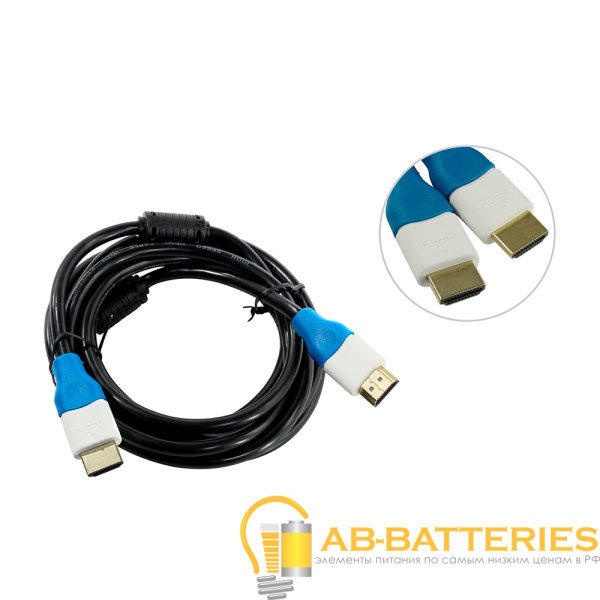 Кабель Smartbuy К-332 HDMI (m)-HDMI (m) 3.0м силикон ver.1.4 стаб.напр. черный (1/70)