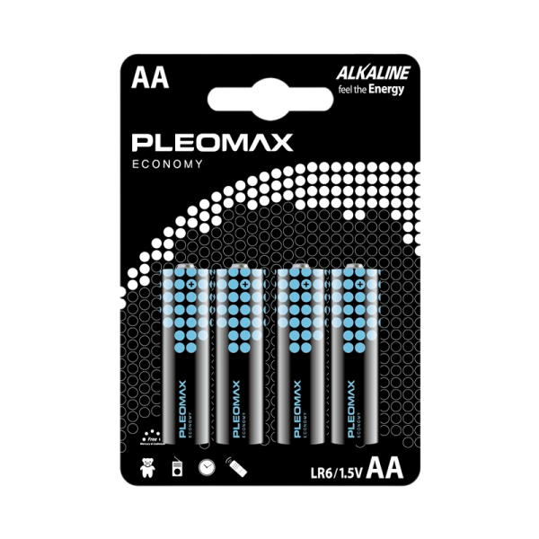 Батарейка Pleomax ECONOMY LR6 AA BL4 Alkaline 1.5V (4/24/480)