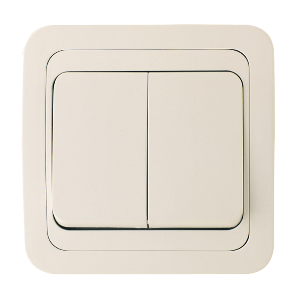 Выключатель Makel Mimoza 2-клав.10A пластик кремовый 25003 (1/12)