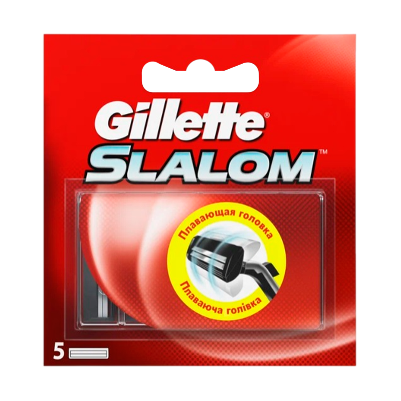 Сменные кассеты Gillette Slalom Plus (RUS) (Vector+) 2 лезвия 5шт. (цена за 1 шт) (5/50)