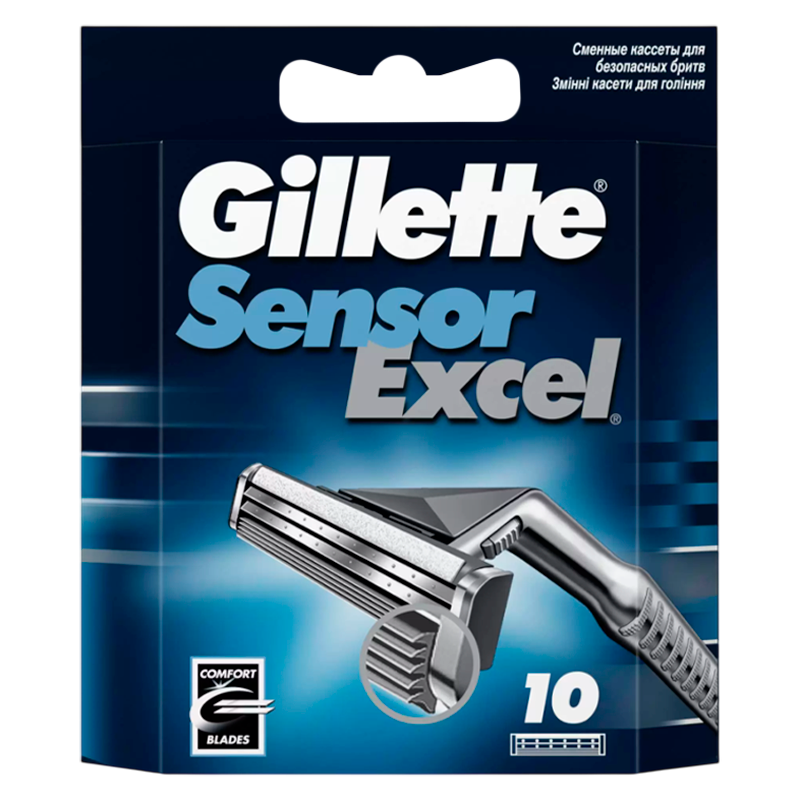 Сменные кассеты Gillette Sensor Excel (Vector 3) 3 лезвия 10шт. (цена за 1 шт) (10/120)