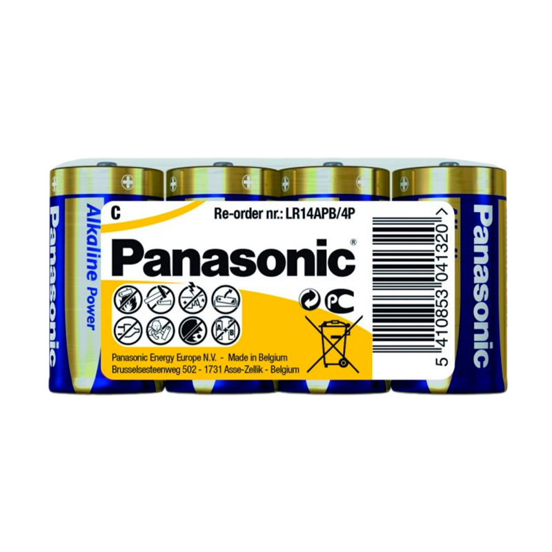 Батарейка Panasonic Alkaline power LR14 C Shrink 4 1.5V (4/24/120)