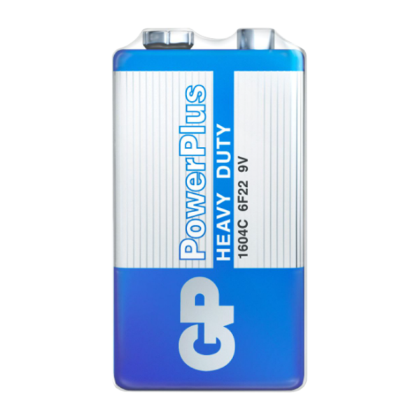 Батарейка GP PowerPlus Крона 6F22 Shrink 1 Heavy Duty 9V (1/10/500)