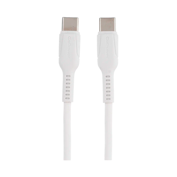 Кабель GoPower GP21TT Type-C (m)-Type-C (m) 1.0м 3.0A 60W силикон белый (1/200/800)