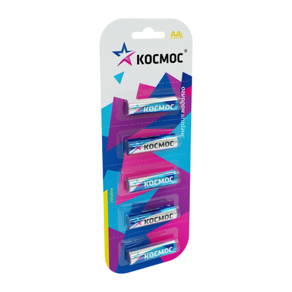 *Батарейка Космос LR6 AA BL5 Alkaline 1.5V отрывные (5/60/480) 