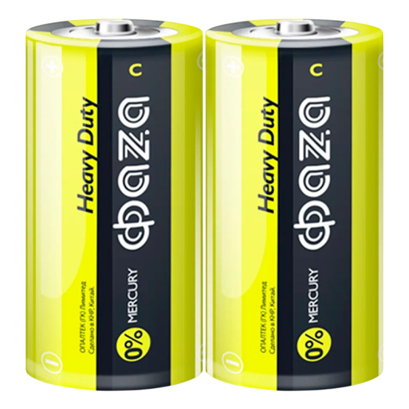 Батарейка Фаzа R14 C Shrink 2 Heavy Duty 1.5V (2/24/288)