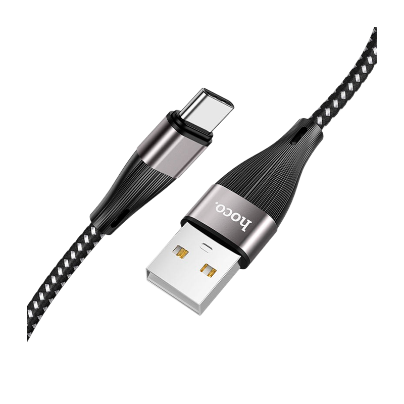 Кабель HOCO X57 USB (m)-Type-C (m) 1.0м 3.0A нейлон черный (1/33/330)