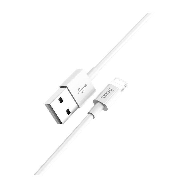 Кабель HOCO X23 USB (m)-Lightning (m) 1.0м 2.1A TPE белый (1/46/276)