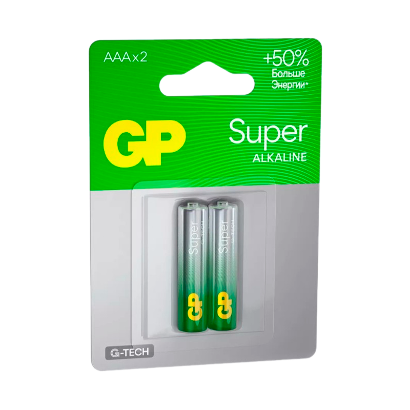 Батарейка GP Super G-Tech LR03 AAA BL2 Alkaline 1.5V (2/20/160) R