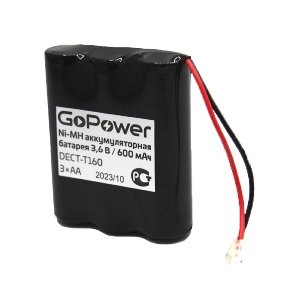 Аккумулятор для радиотелефонов GoPower T160 PC1 NI-MH 600mAh (1/15/180)
