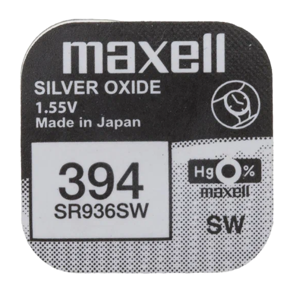 Батарейка Maxell 380/394 BL1 Silver Oxide 1.55V 0%Hg (1/10/100)