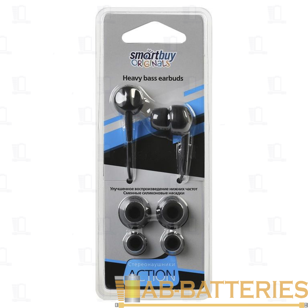 Наушники внутриканальные Smartbuy ACTION черный (1/240)