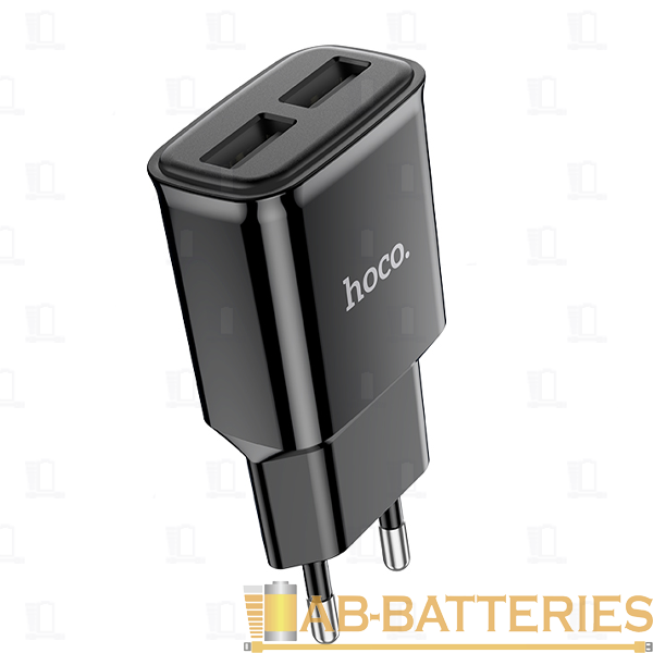 Сетевое З/У HOCO C88A 2USB 2.4A с кабелем microUSB черный (1/12/120)