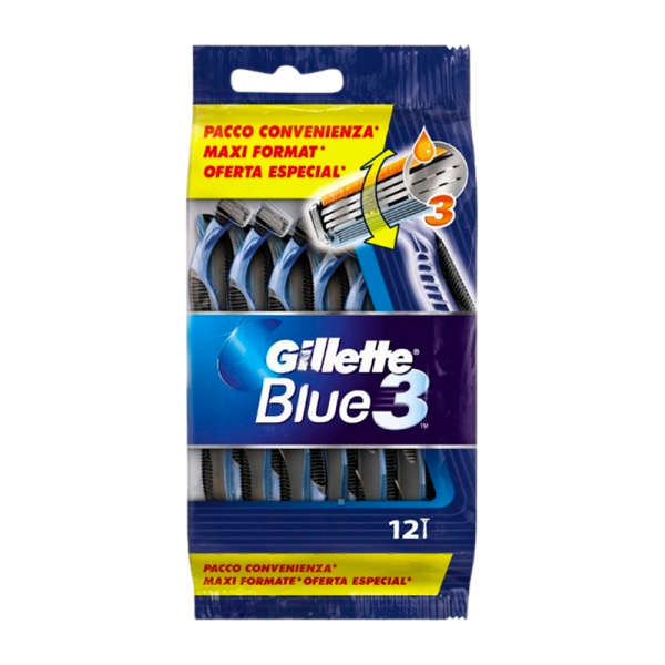 Бритва Gillette BLUE3 3 лезвия прорезиненная ручка 12шт. (1/24)