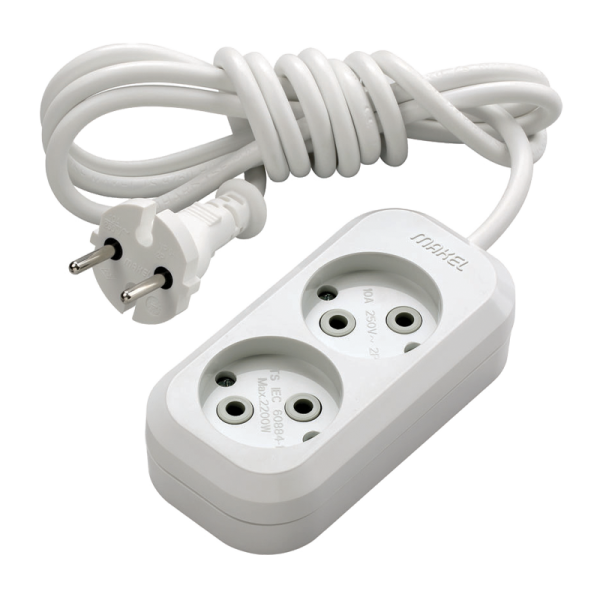 Удлинитель Makel 2р.С/З 10A 5.0м 2x0.75мм² IP20 белый MGP104 (1/12)