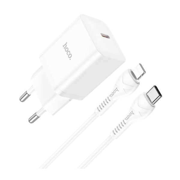 Сетевое З/У HOCO N27 Type-C 20W с кабелем Type-C-Lightning черный (1/13/130)