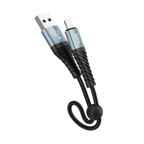 Кабель HOCO X38 USB (m)-Lightning (m) 0.25м 2.4A нейлон черный (1/31/310)