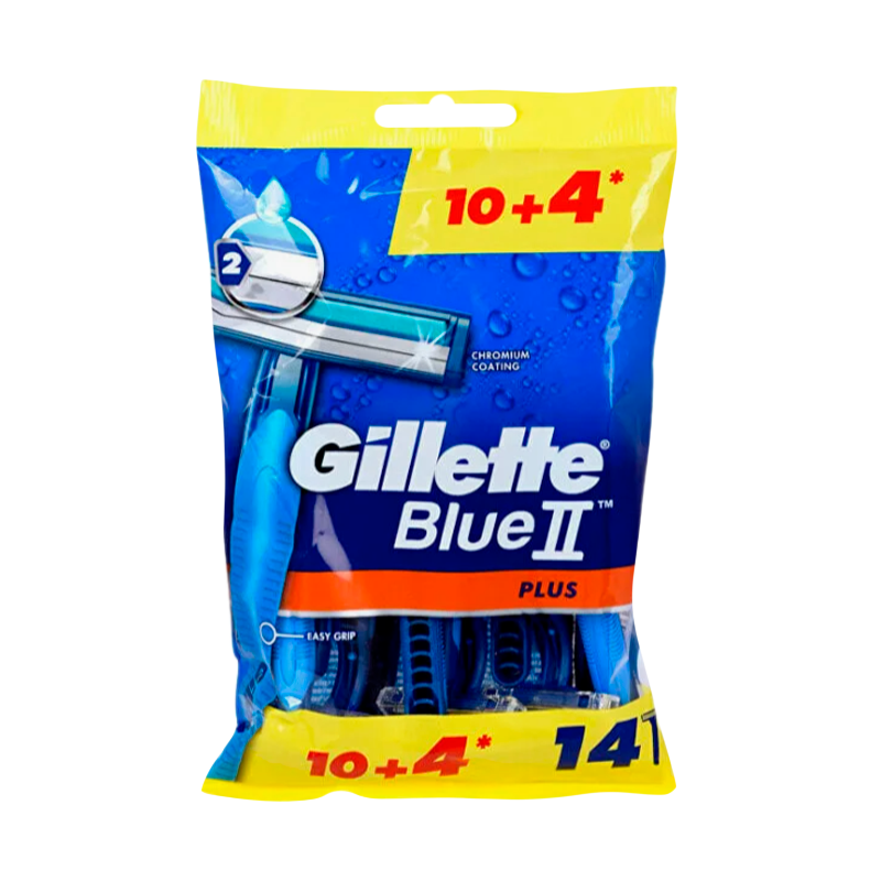 Бритва Gillette Blue II Plus 2 лезвия пластиковая ручка 10+4шт. (1/12)