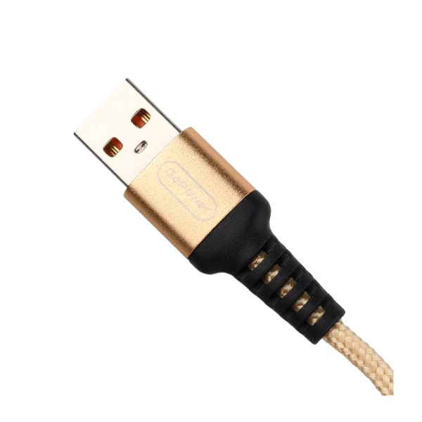 Кабель GoPower GP02M USB (m)-microUSB (m) 1.0м 2.4A нейлон золотой (1/200/800)
